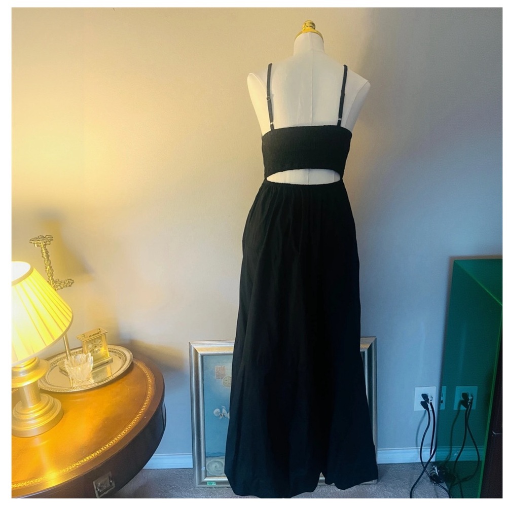 Anthropologie Somerset Maxi Dress Small Cotton Bubble Hem Black - Picture 2 of 6